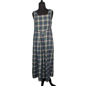 Vtg LAURA ASHLEY Great Britain Plaid Dress US 4 UK 8 Midi Wool Blend Cottagecore